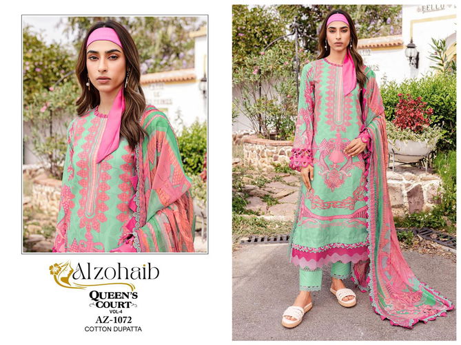 Alzohaib Queen Court Vol 4 Cotton Printed Pakistani Suits Exporters In India